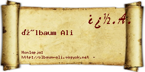 Ölbaum Ali névjegykártya